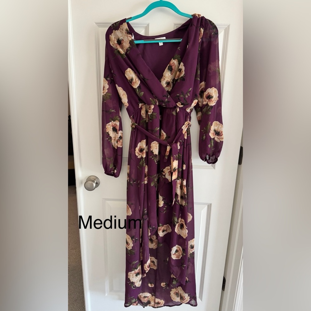 Floral Purple Wrap Dress